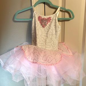 Revolution dancewear MC Pink ballet outfit with beaded rhinestone